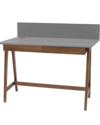 Luka Skrivebord 110x50cm Med Skuffe Eg   Mørkegrå