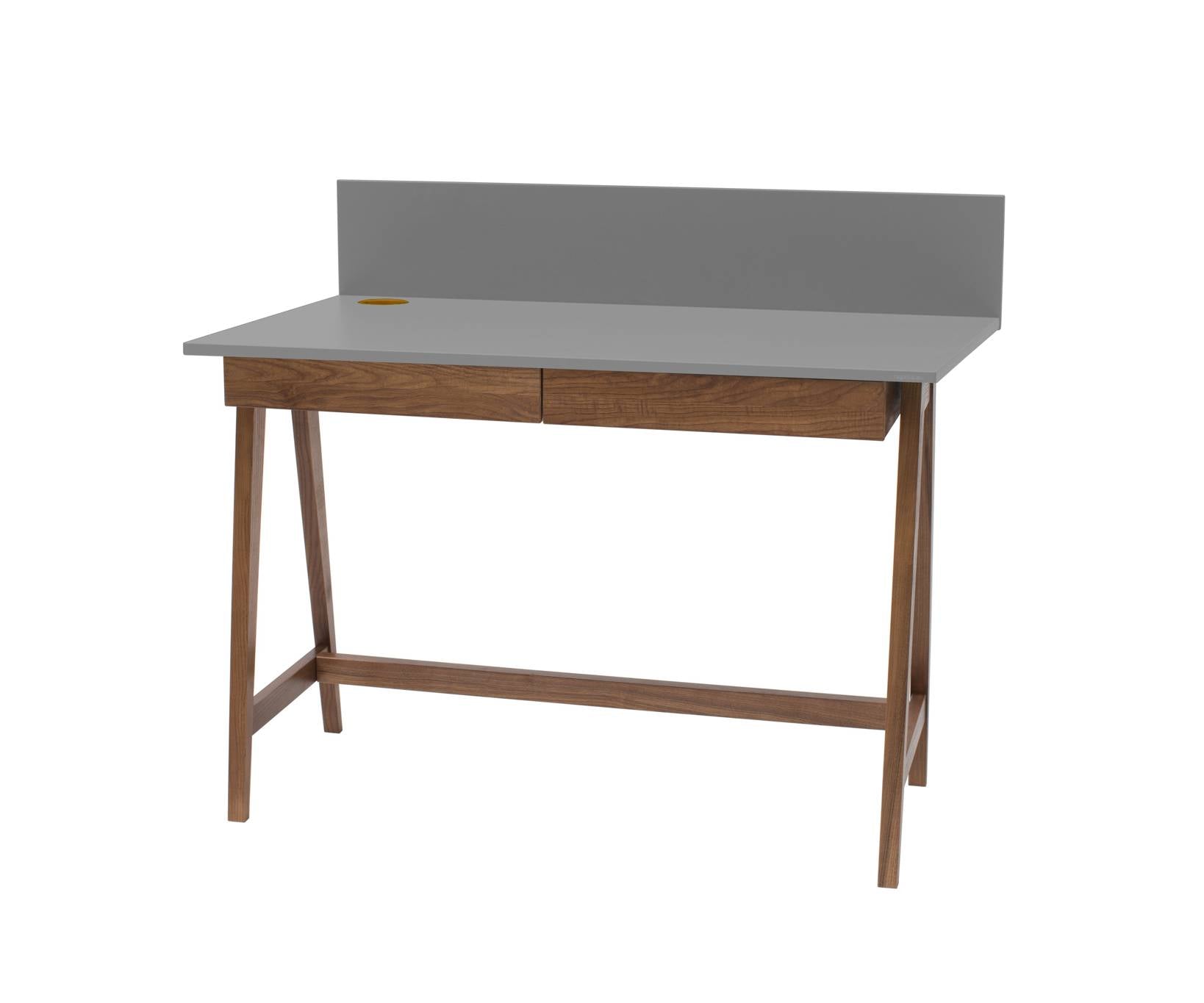 Luka Skrivebord 110x50cm Med Skuffe Eg Mørkegrå