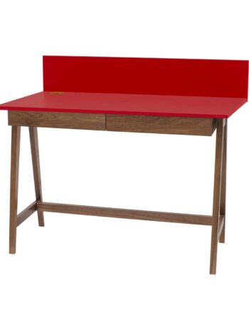 Luka Skrivebord 110x50cm Med Skuffe Eg   Rød