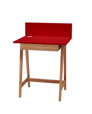Luka Skrivebord 65x50cm Med Skuffe Eg   Rød