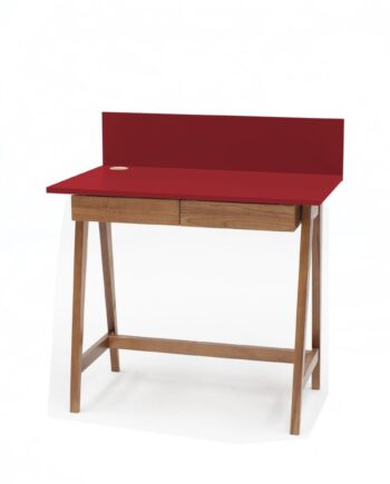 Luka Skrivebord 85x50cm Med Skuffe Eg   Rød