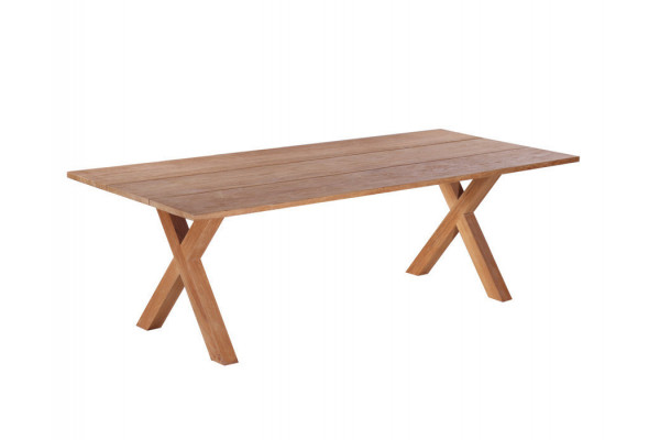 Mako Plankebord 100x240 Cm Bordben Teak Kryds