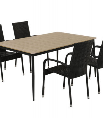 Malmø Geneve Havemøbelsæt 100x160 Cm Mørkegrå