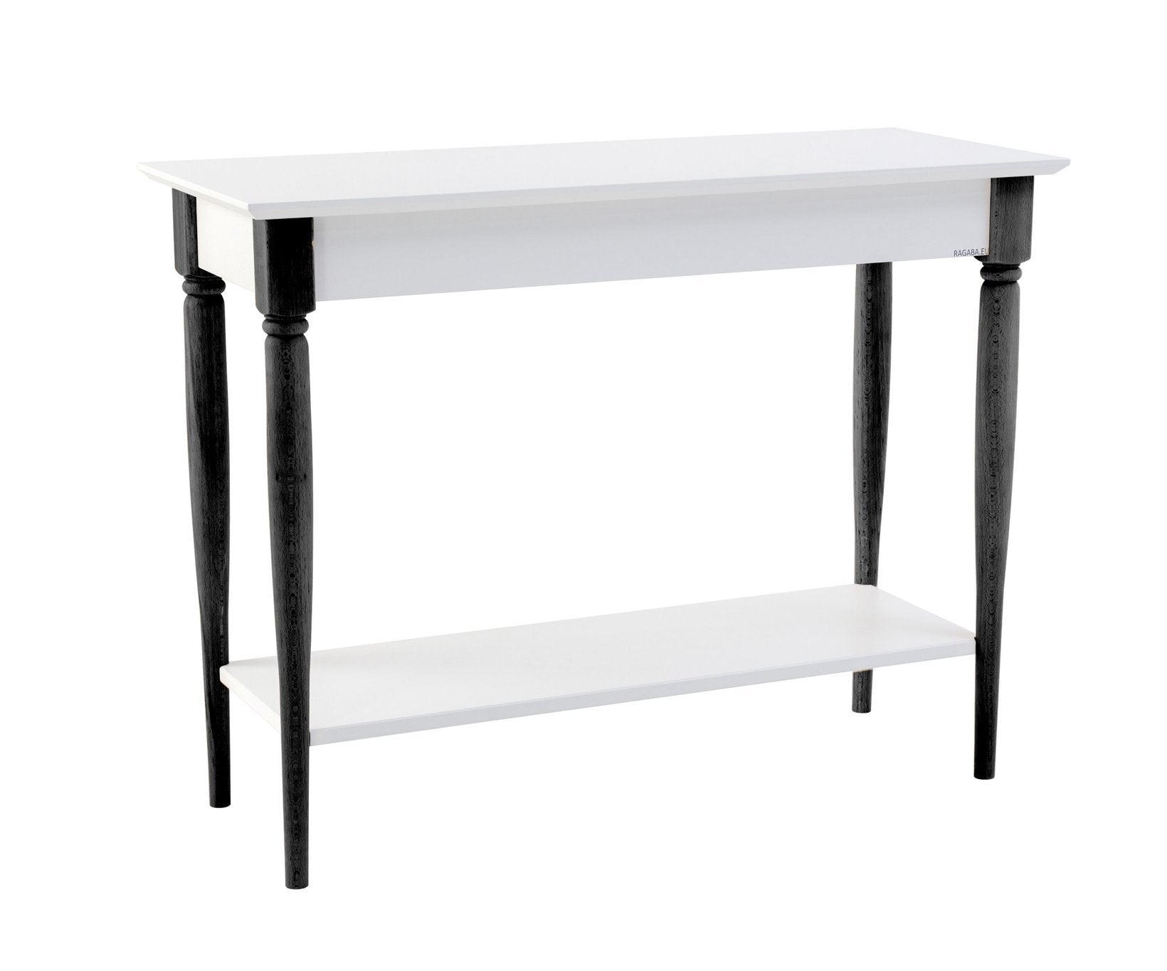 Mamo Konsolbord Med Hylde 105x35cm Hvide Sorte Ben
