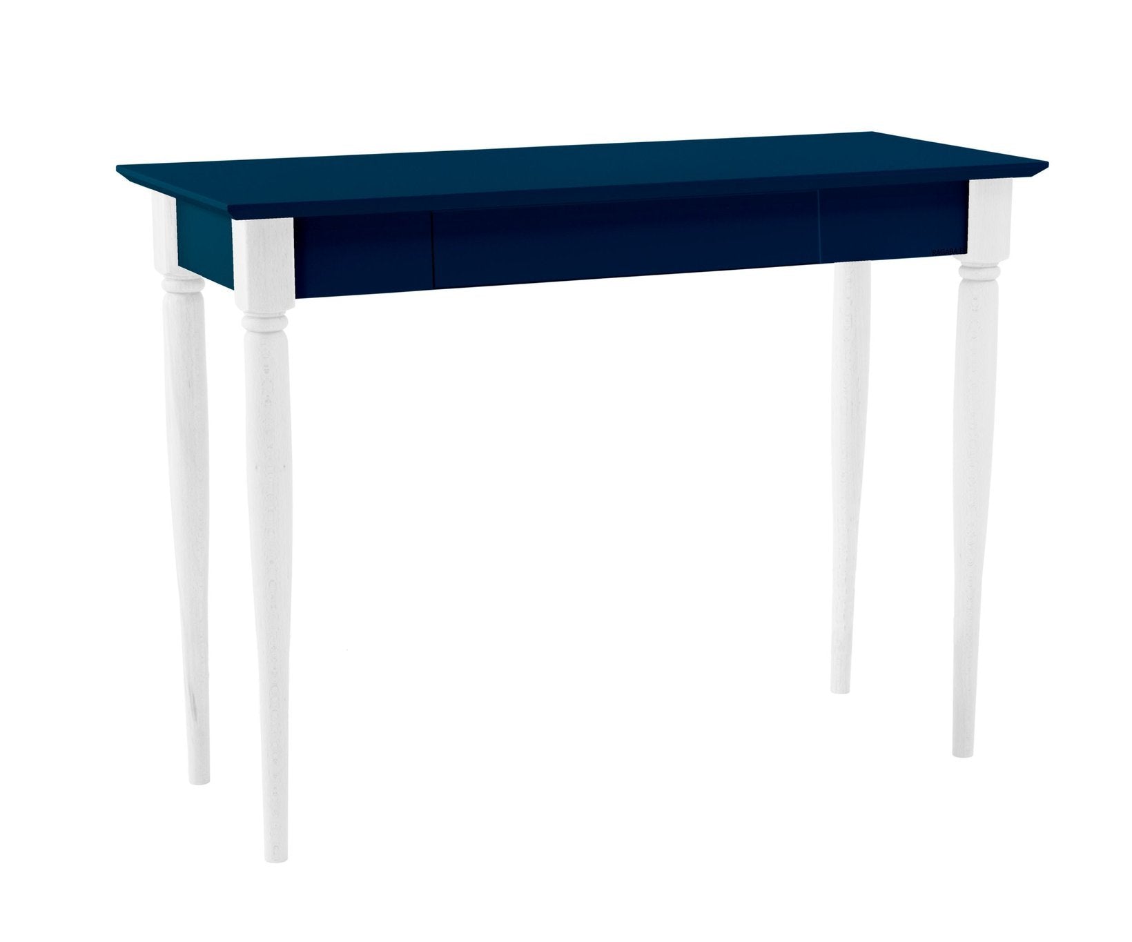 Mamo Skrivebord 105x40 Cm  Hvide Ben   Petrol Blå
