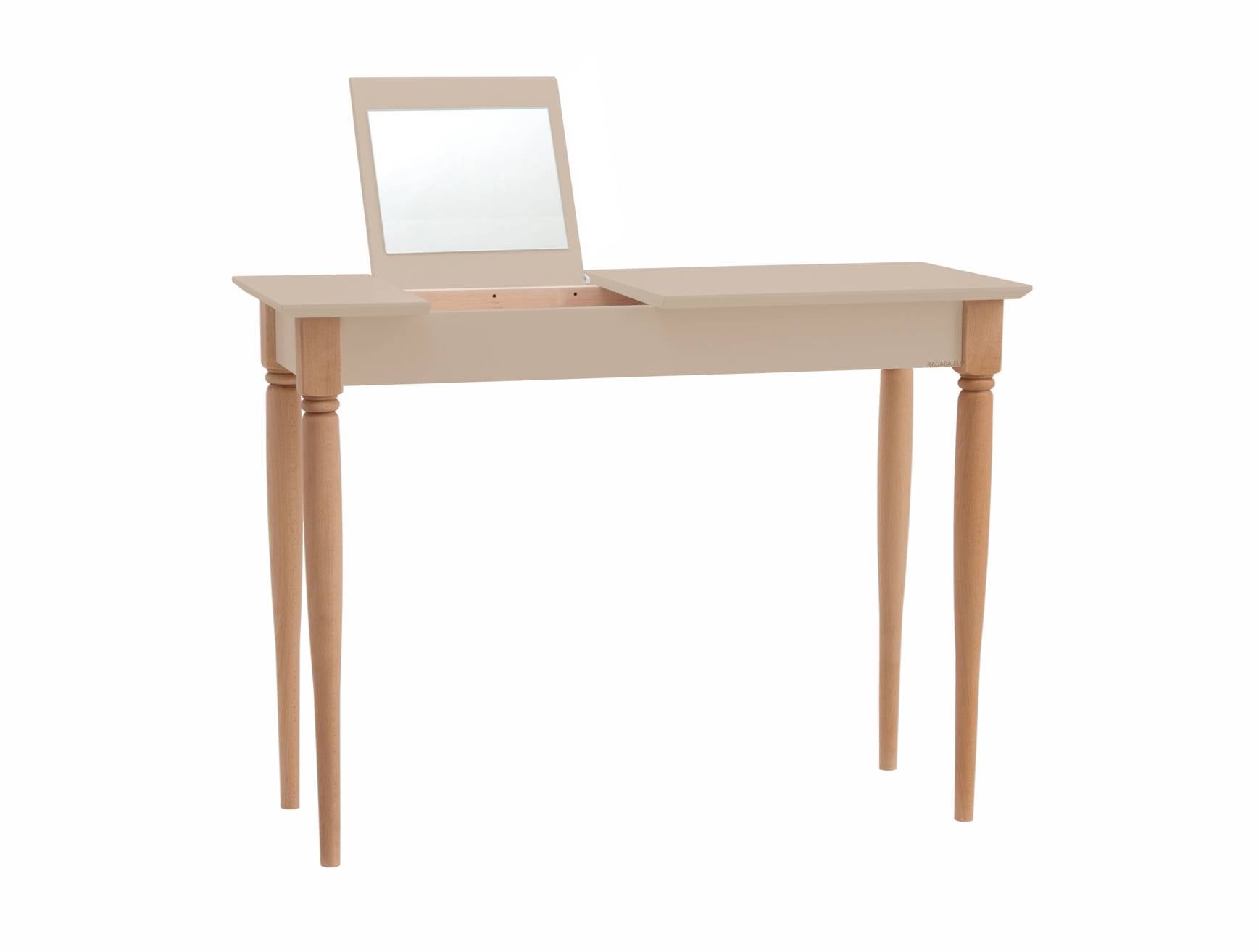 Mamo Sminkebord Med Spejl 105x35cm Brun Beige