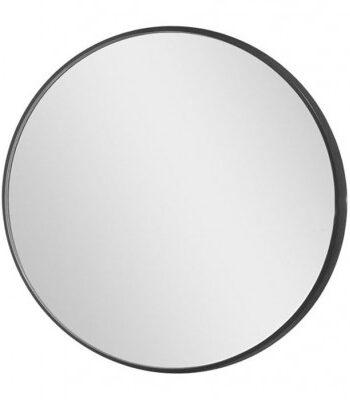 Merkur Rundt Spejl  : 120 Cm Sort