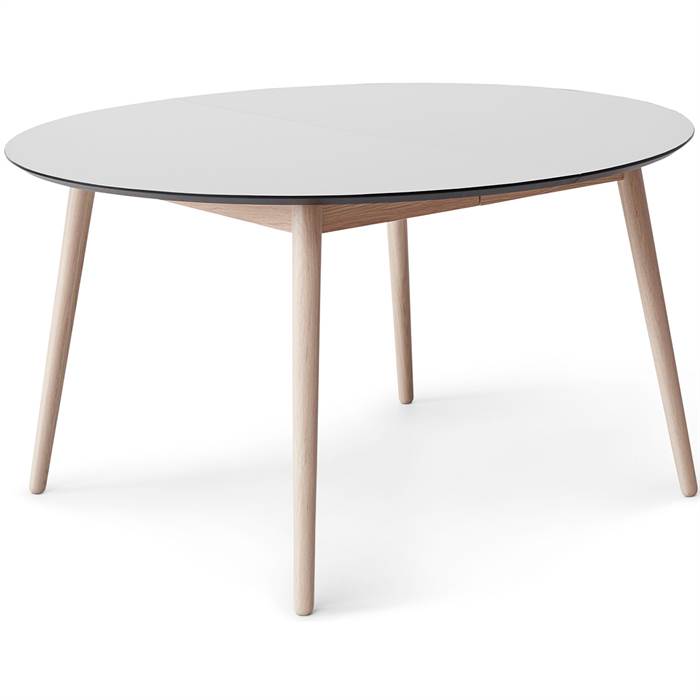 Meza By Hammel Spisebord Round  :135 Cm  Hvid Laminat Ben   Hvidpigm  Eg  : Erling Christensen Møbler