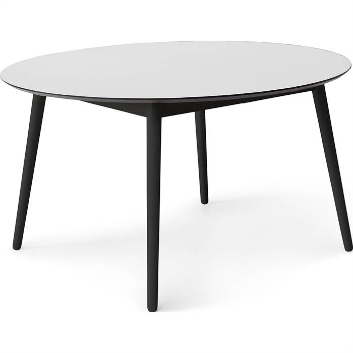 Meza By Hammel Spisebord Round  :135 Cm  Hvid Laminat Ben   Sort Bejdset Ask  : Erling Christensen Møbler