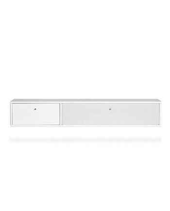 Mistral Tv Modul   Snehvid Med Stofklap 133   23 Cm  : Erling Christensen Møbler