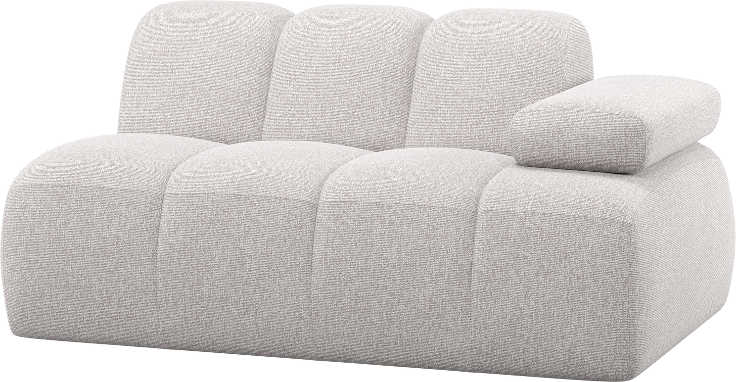 Modulsofa Woood Mojo -personers Modul Højre 164x97 Cm Bouclé Ecru Melange