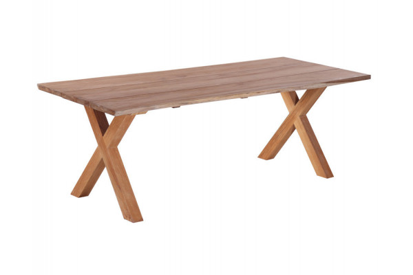 Mona Plankebord 90x200 Cm Bordben Teak Kryds