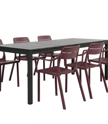 Nardi Rio Cassia Havemøbelsæt 140-210cm Antracit Borgogna
