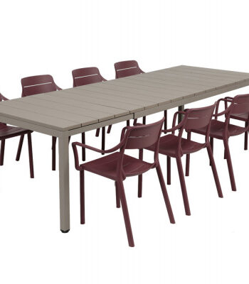 Nardi Rio Cassia Havemøbelsæt 210-280cm Latte Borgogna