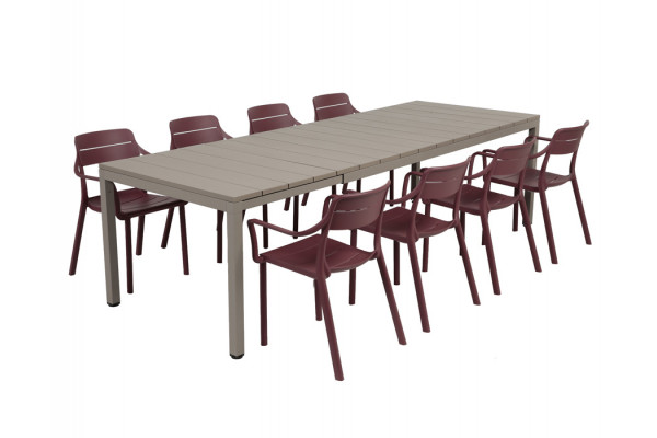 Nardi Rio Cassia Havemøbelsæt 210-280cm Latte Borgogna