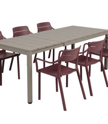 Nardi Rio Cassia Havemøbelsæt 140-210cm Latte Borgogna