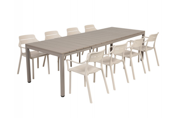 Nardi Rio Cassia Havemøbelsæt 210-280cm Latte Sand