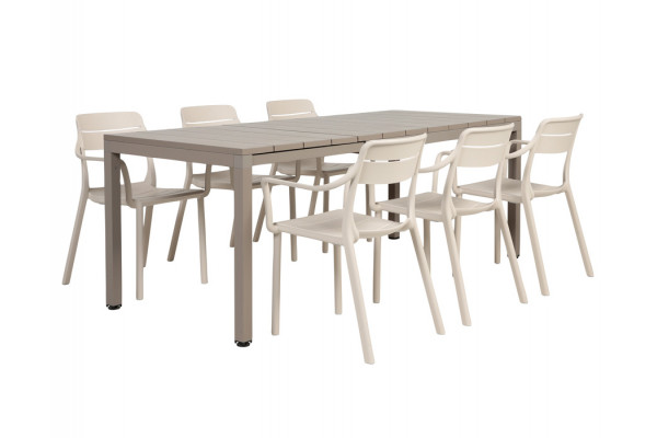 Nardi Rio Cassia Havemøbelsæt 140-210cm Latte Sand