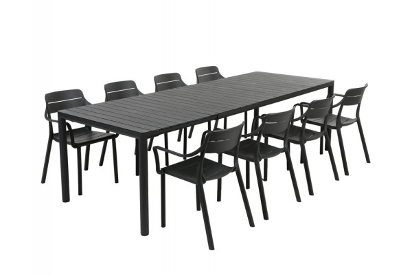Nardi Tevere Cassia Havemøbelsæt 210-275cm Antracit