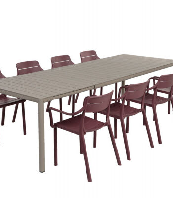 Nardi Tevere Cassia Havemøbelsæt 210-275cm Latte Borgogna