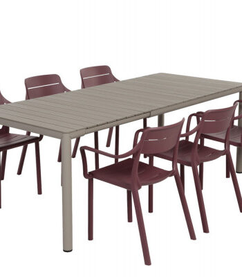 Nardi Tevere Cassia Havemøbelsæt 147-211cm Latte Borgogna