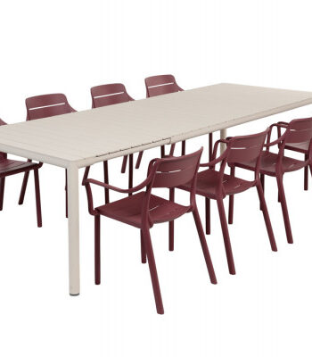 Nardi Tevere Cassia Havemøbelsæt 210-275cm Sand Borgogna