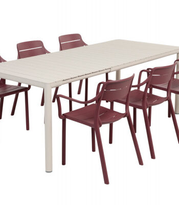Nardi Tevere Cassia Havemøbelsæt 147-211cm Sand Borgogna