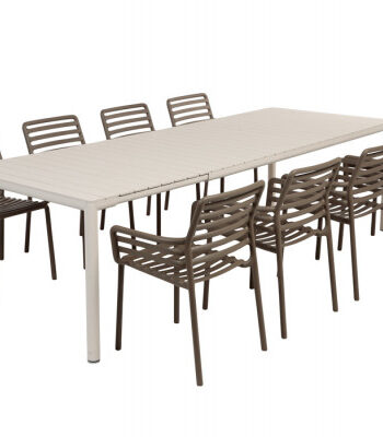 Nardi Tevere Doga Havemøbelsæt 210-275cm Sand Tabacco