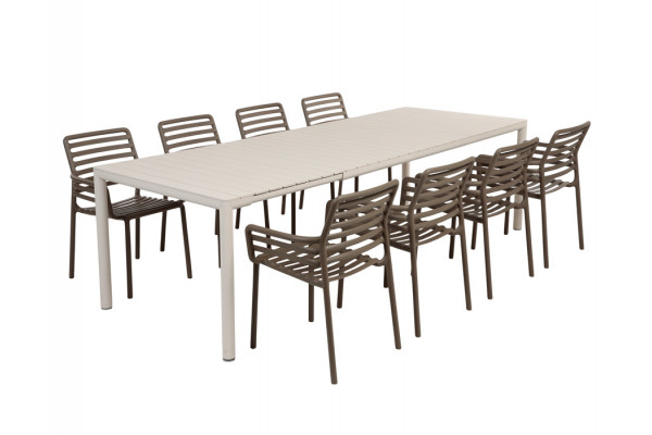 Nardi Tevere Doga Havemøbelsæt 210-275cm Sand Tabacco