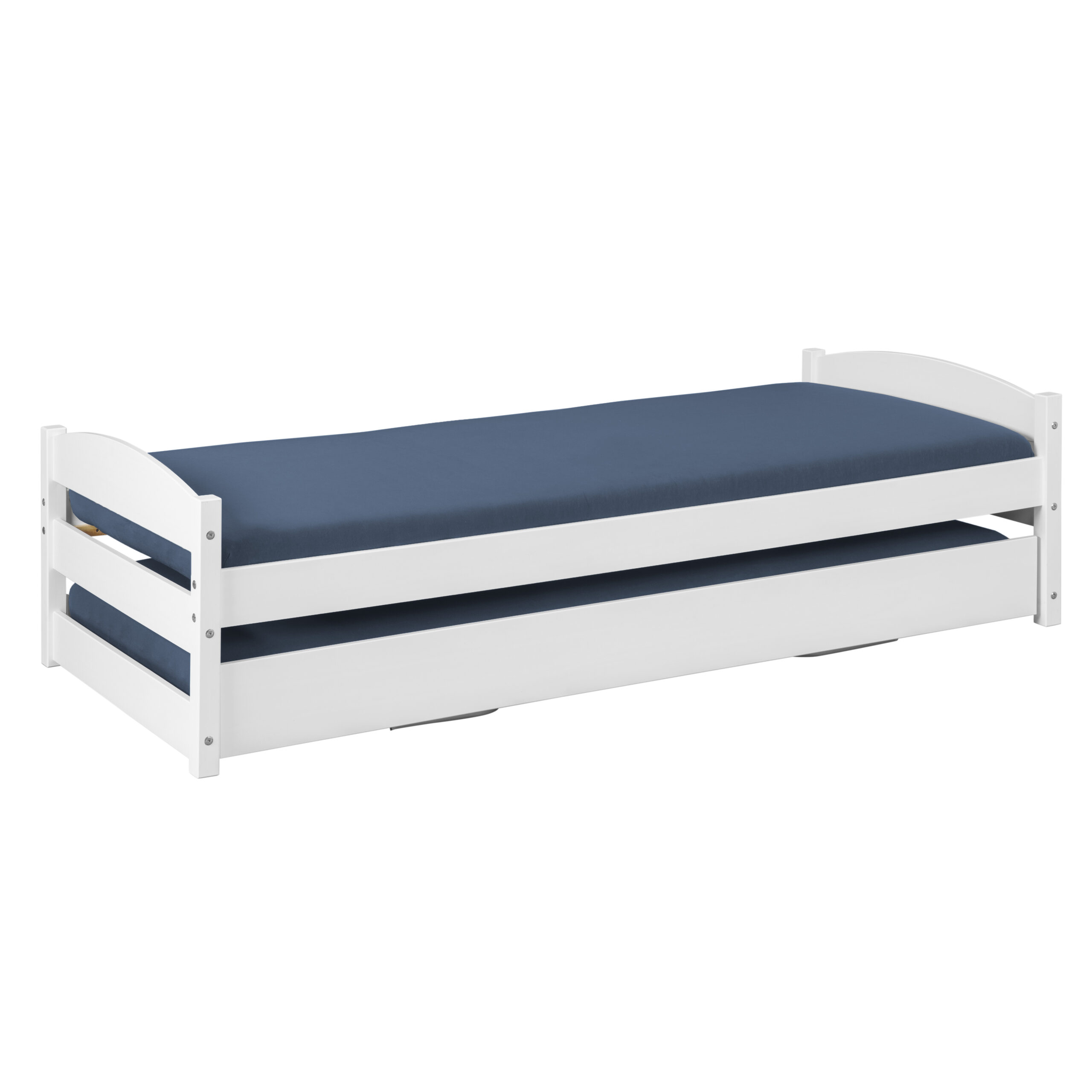 Nordic Living Collection Dreamy Double - - Sengeramme Lamelbund Og Ekstra Soveplads Hvid Træ 90x200