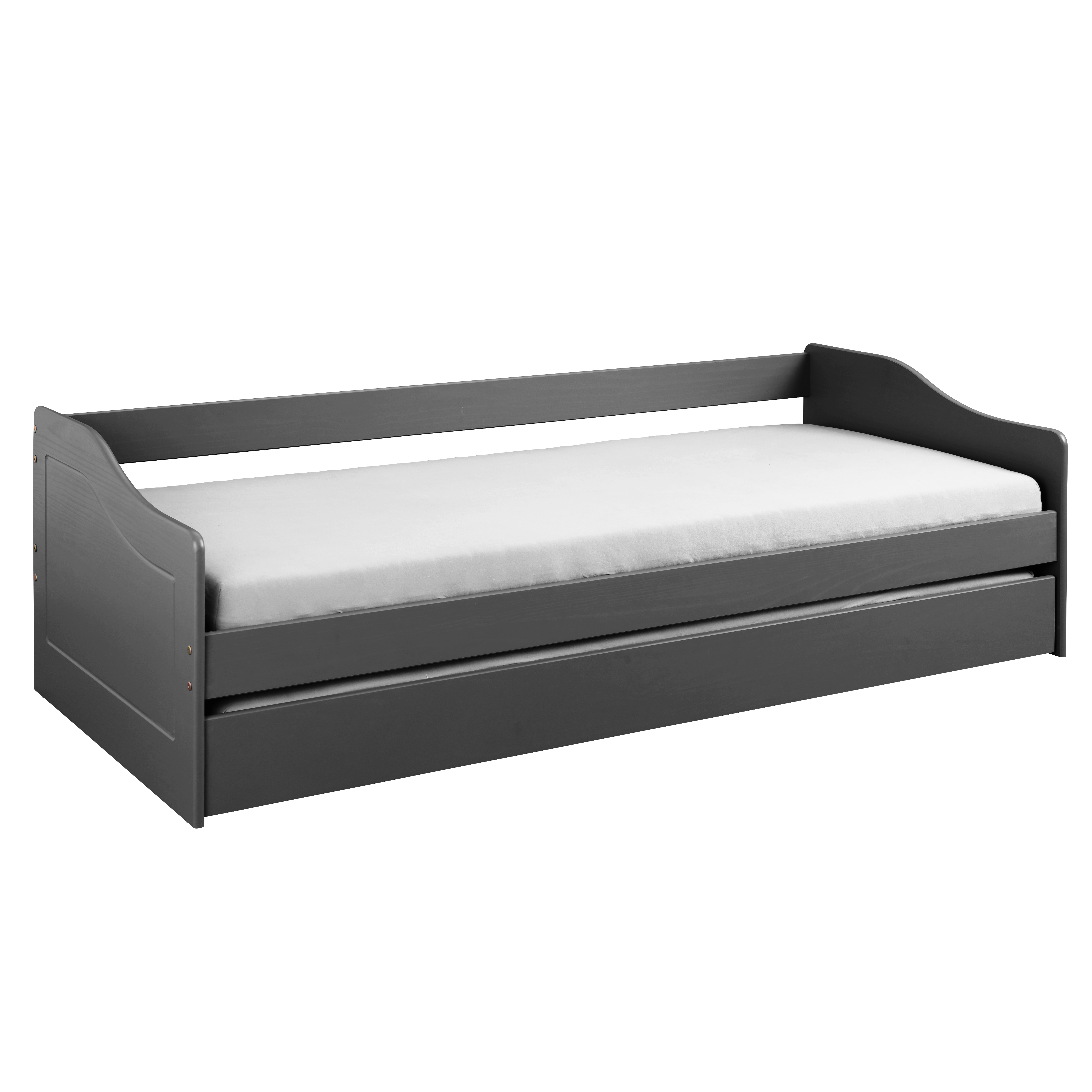 Nordic Living Collection Leonie 23 Sengeramme     Lamelbund Og Ekstra Soveplads Grå Fyrretræ  90x200