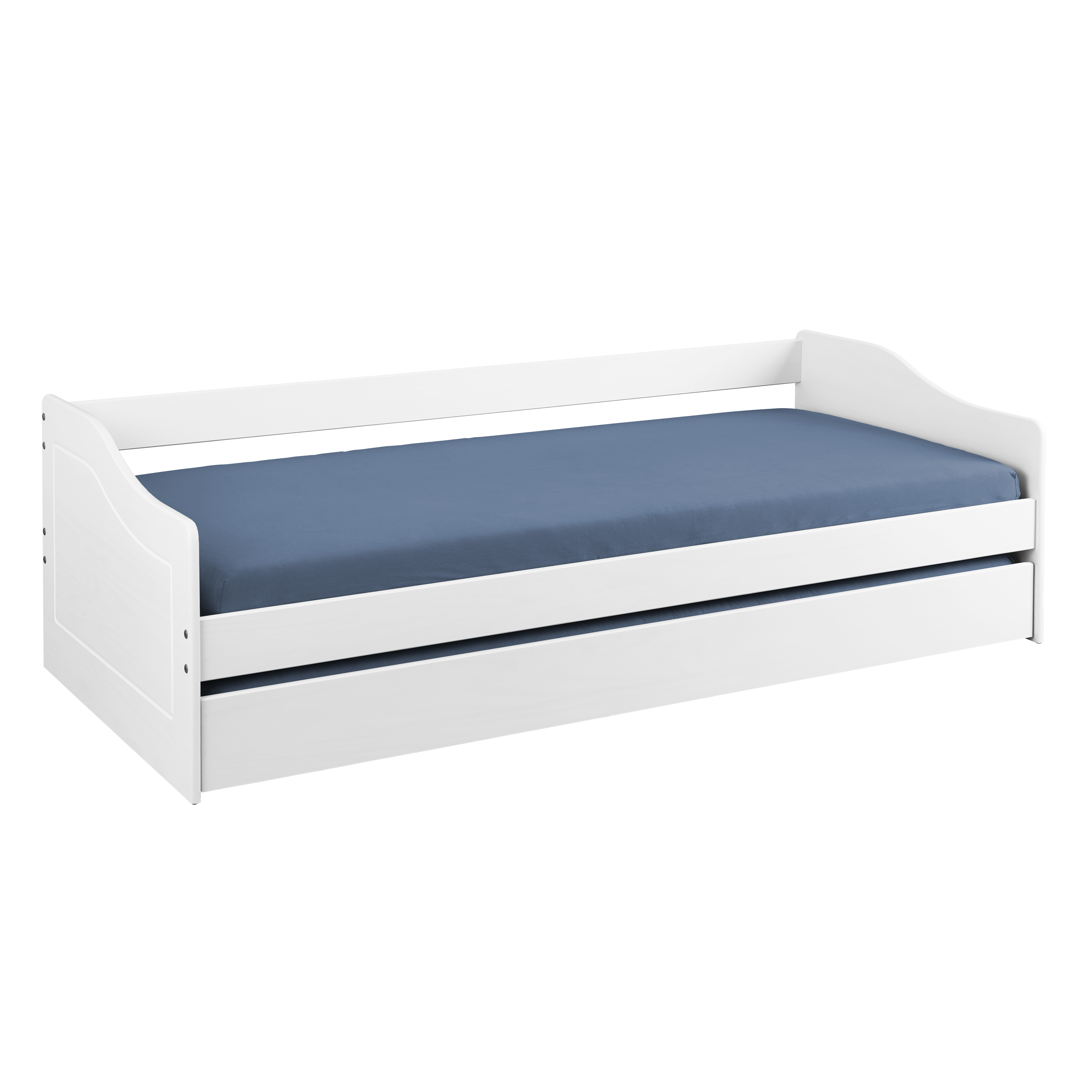 Nordic Living Collection Leonie 23 Sengeramme     Lamelbund Og Ekstra Soveplads Hvid Fyrretræ  90x200