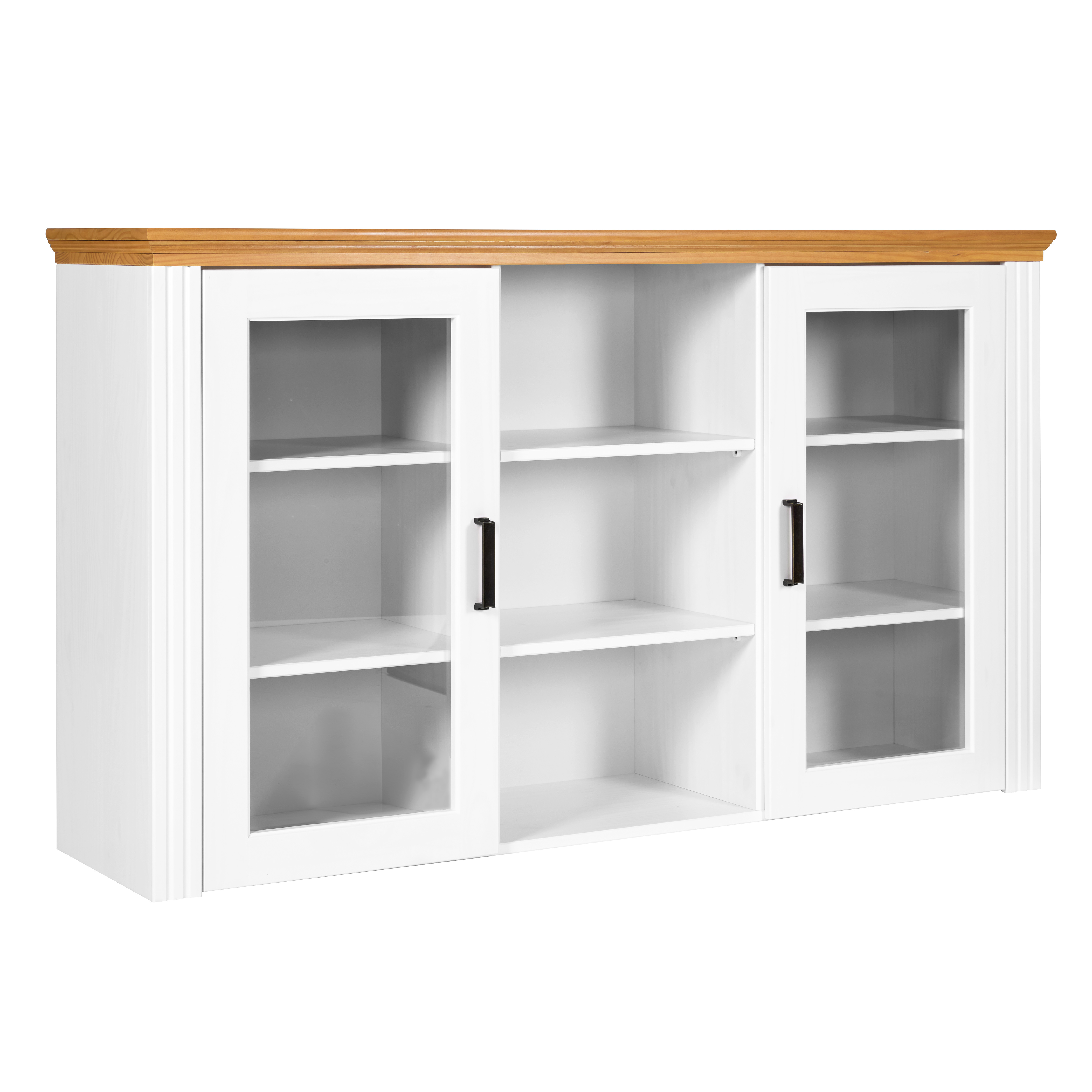 Nordic Living Collection Maluno Vitrineskabtop       Låger    Hylder Glas Og Natur Og Hvid Fyrretræ