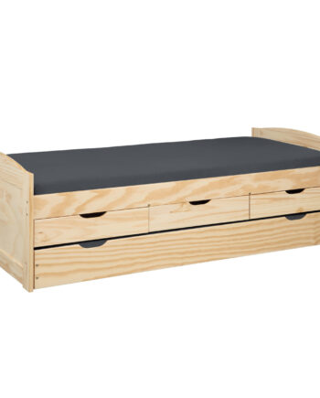 Nordic Living Collection Marinella Sengeramme     Lamelbund    Skuffer  Ekstra Soveplads Natur Fyrretræ  90x200