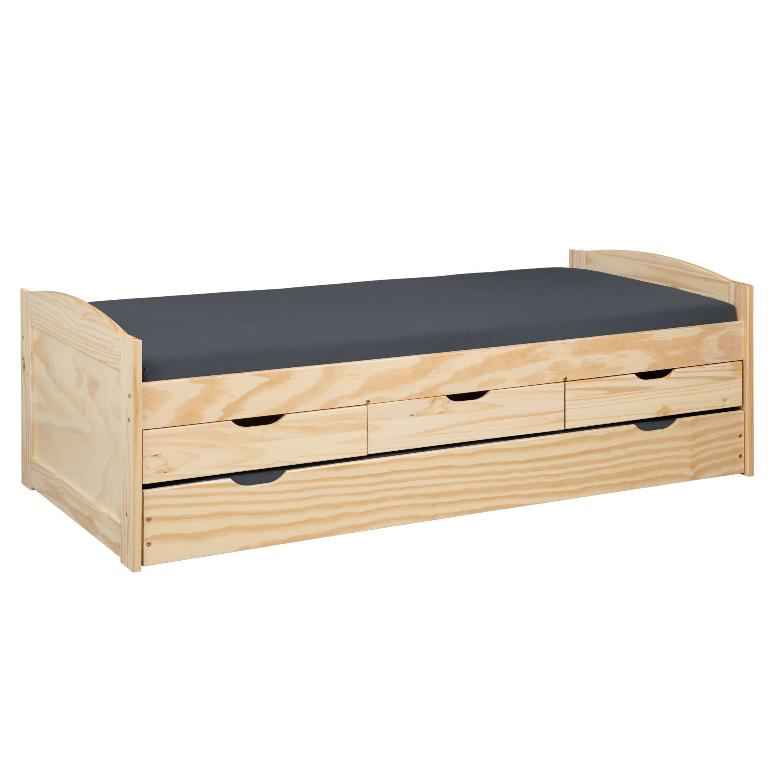 Nordic Living Collection Marinella Sengeramme Lamelbund Skuffer Ekstra Soveplads Natur Fyrretræ 90x200