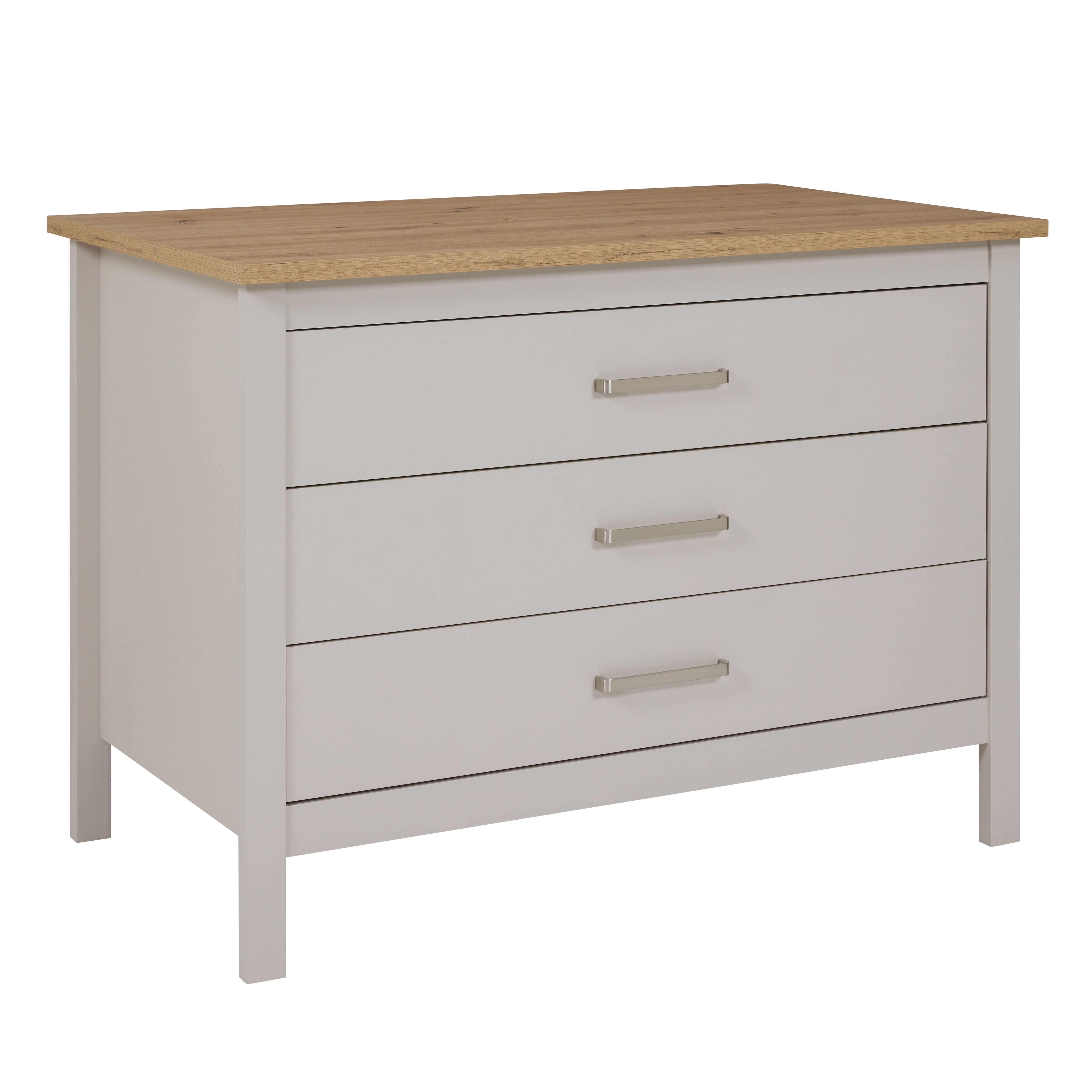 Nordic Living Collection Piazza Crema Køkkenø       åbne Hylder    Skuffer Cashmere Og Artisan Egefinish Melamin  124x75