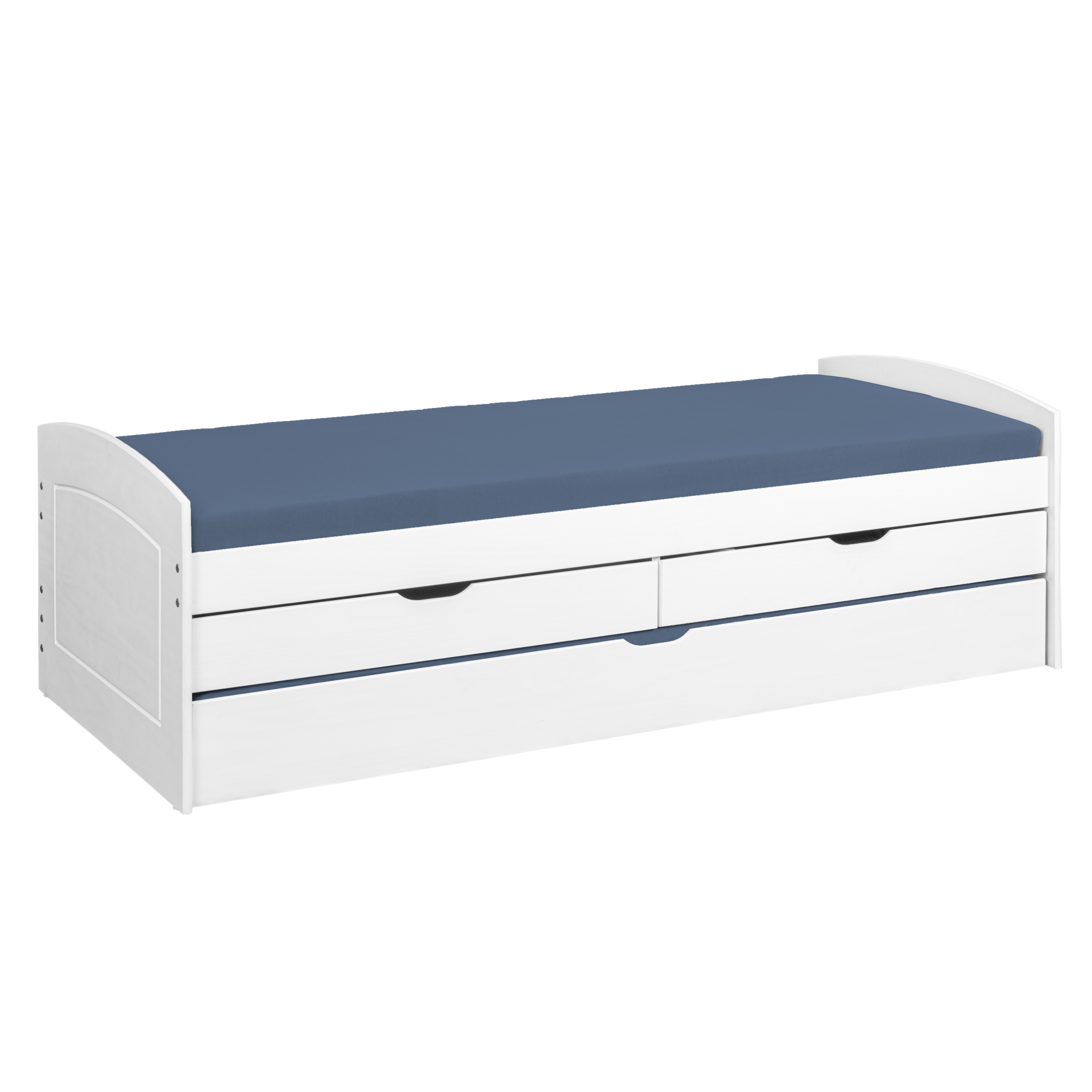 Nordic Living Collection Ried Sengeramme     Ekstra Soveplads Og   Skuffer Hvid Træ  90x200