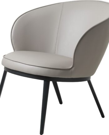 Nordique Design Gain Polstret Loungestol   Taupe Kunstlæder Med Sort Metalstel