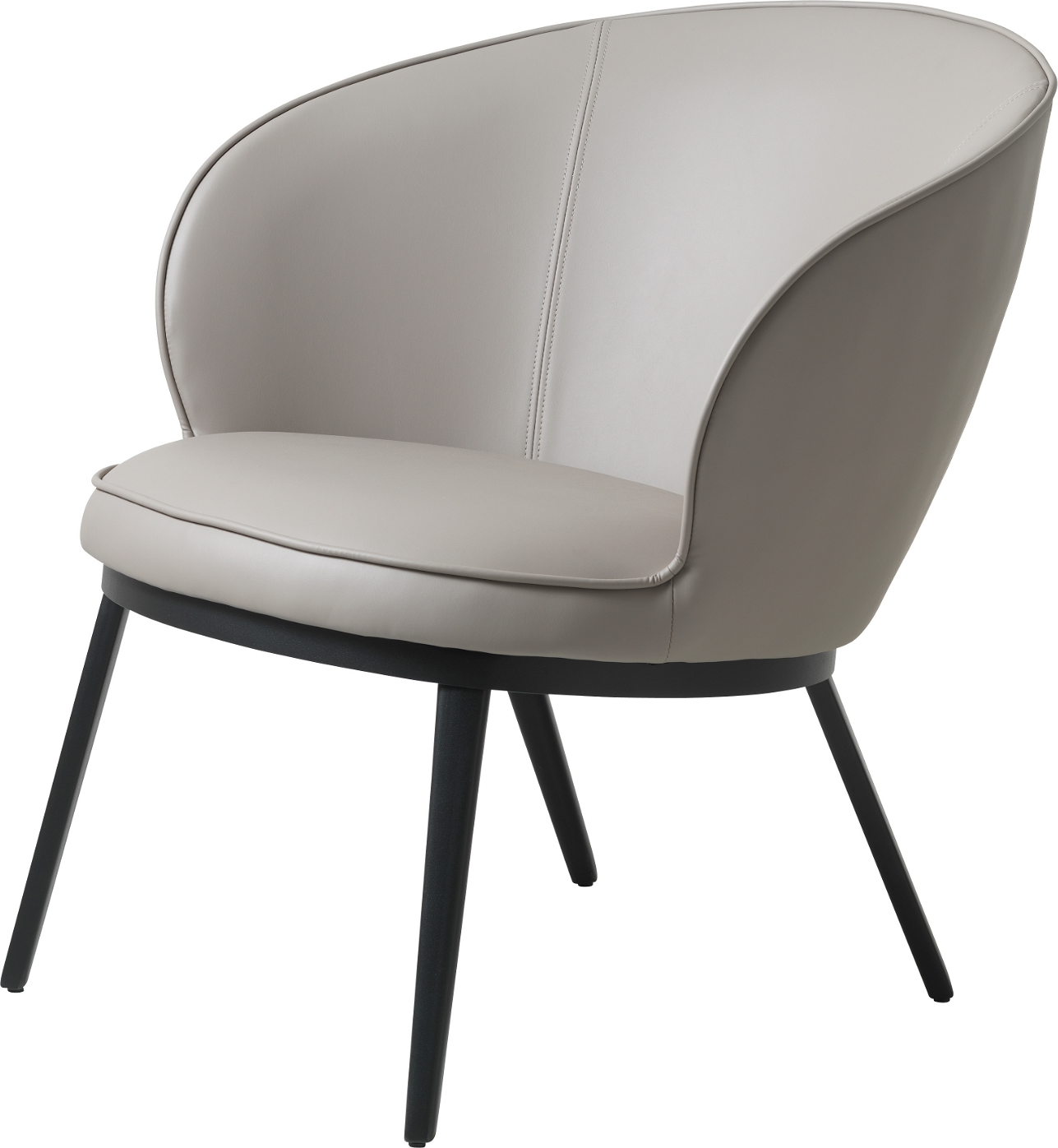 Nordique Design Gain Polstret Loungestol Taupe Kunstlæder Med Sort Metalstel