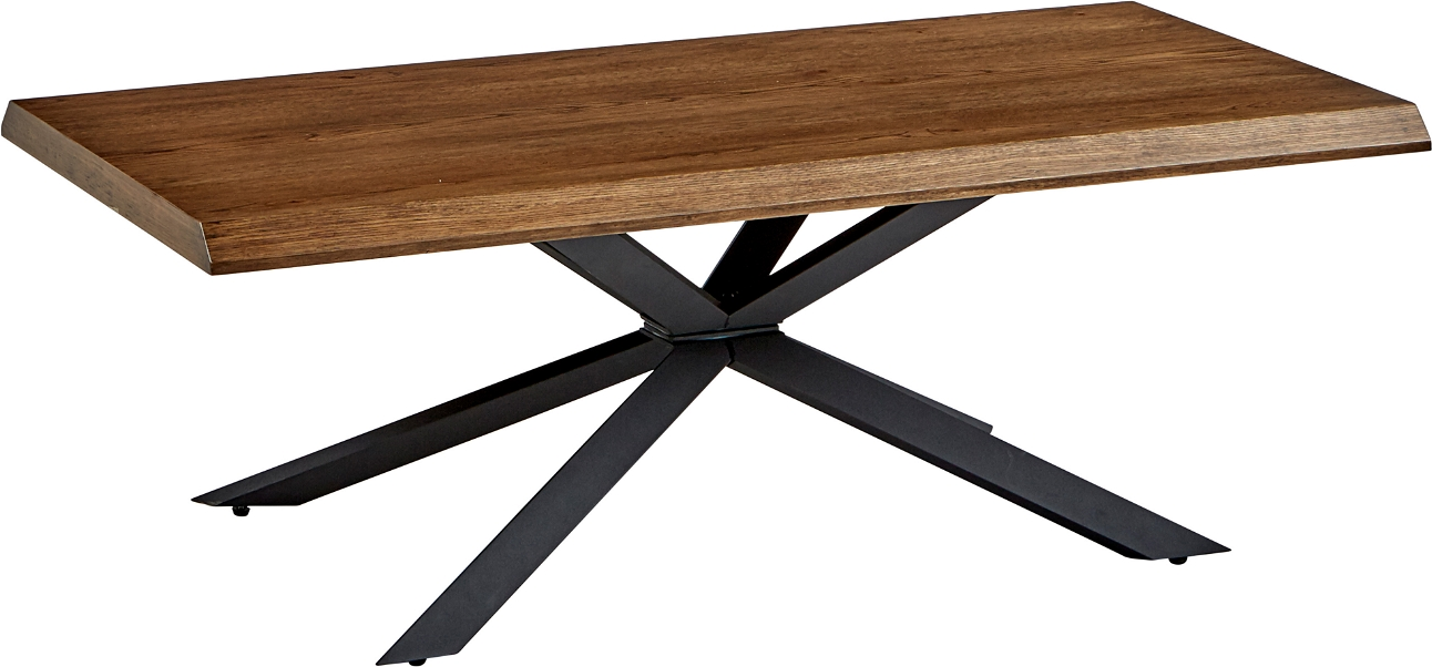 Nordique Design Sofabord Loungebord Arno Røget Egetræ Med Sorte Metalben L130xb68 Cm