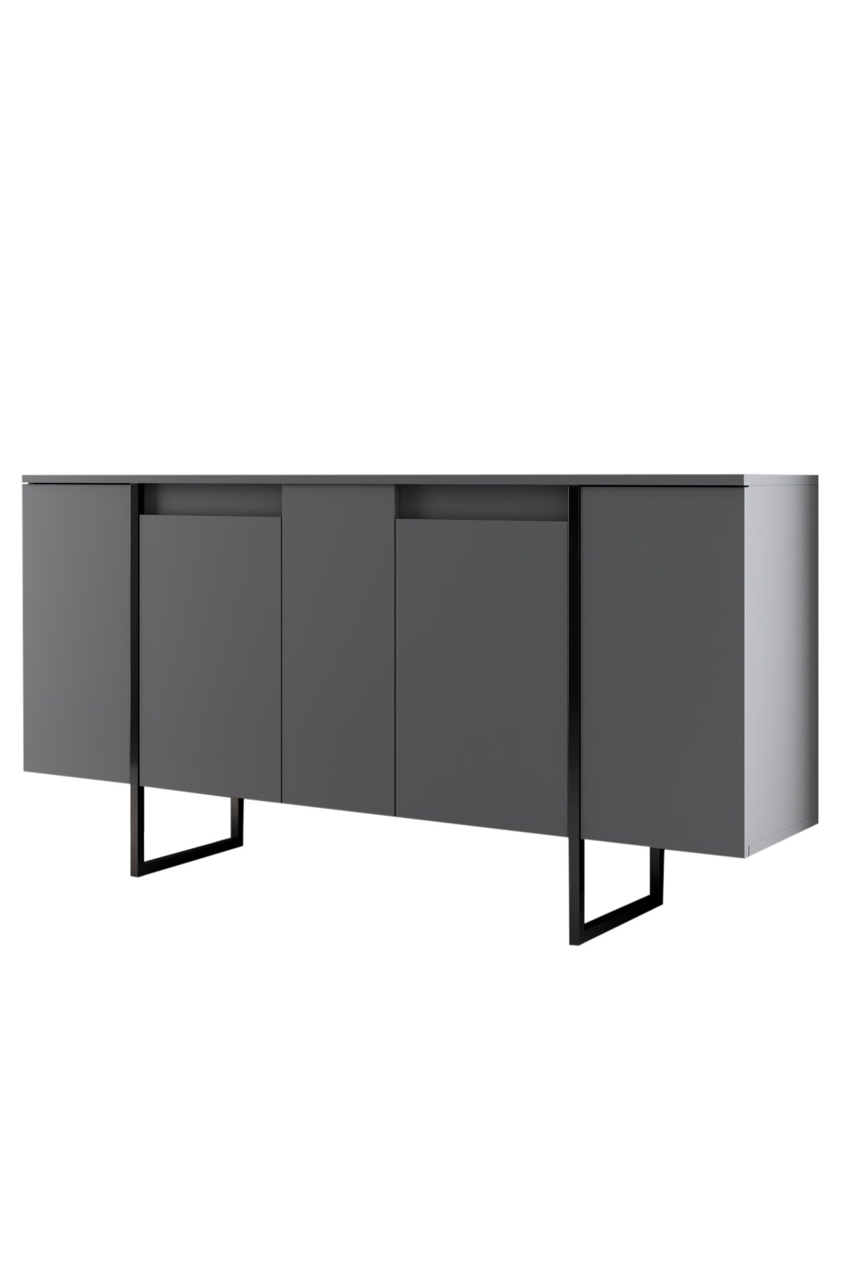 Nordvärk Luxe Konsolbord Låger Og Hylder Antracit Melamin Og Sort Metal 160x35