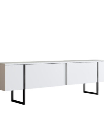 Nordvärk Luxe Tv-bord     Låger Hvid Melamin Og Sort Metal  180x30
