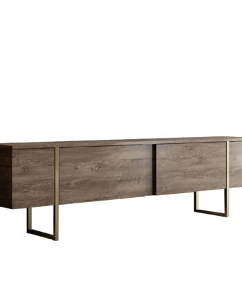 Nordvärk Luxe Tv-bord     Låger Valnød Melamin Og Guld Metal  180x30