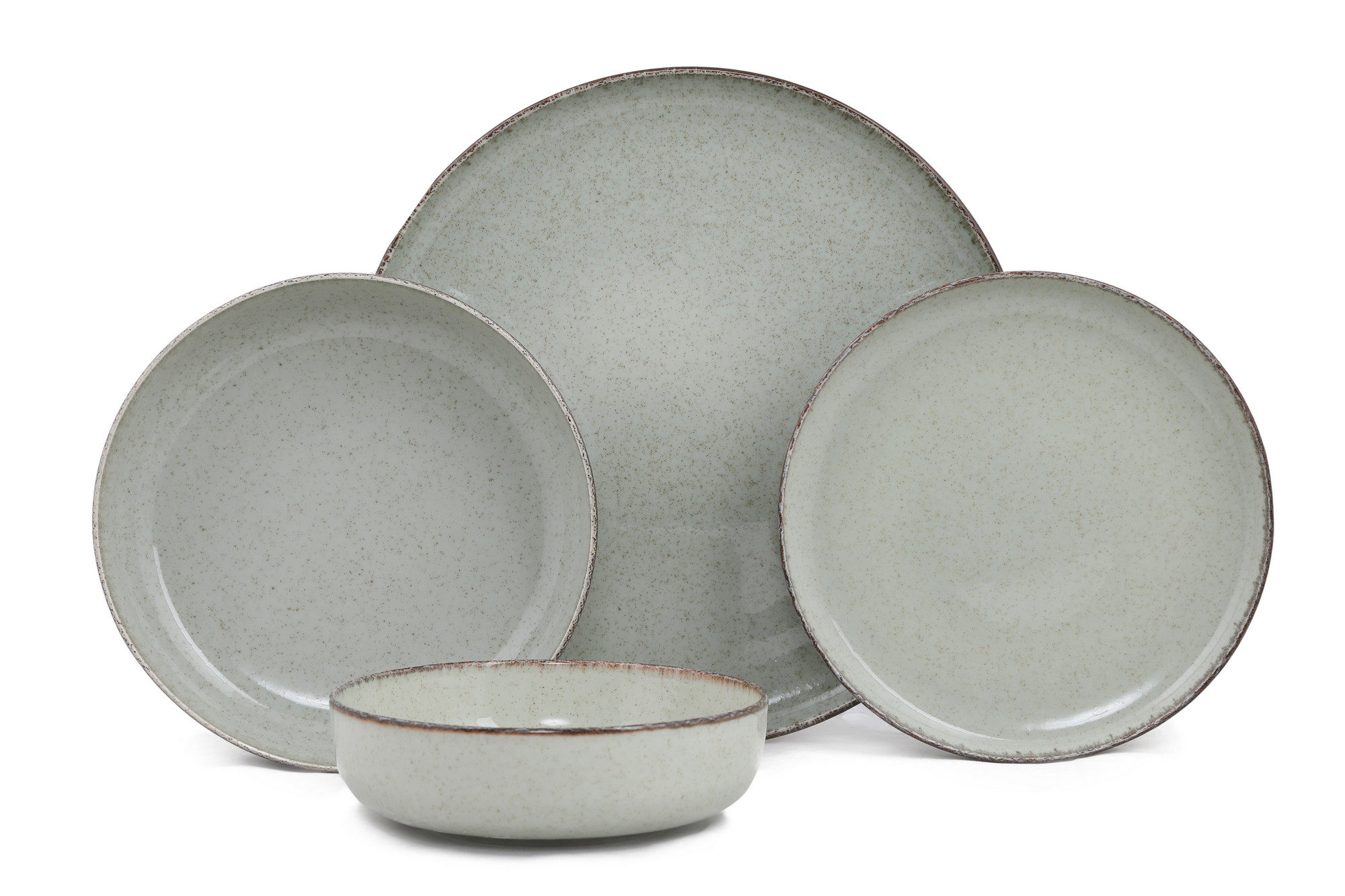 Nordvärk Mod24y2730p03 Spisestel Grøn Porcelæn 24 Dele
