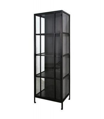 Nyråd Vitrineskab   Metal 60x40x172 Cm Sort
