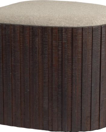 Opbevaringsboks Bænk Dutchbone Bay Genanvendt Teak  Polstret Sæde Antracit  Ribbet Design