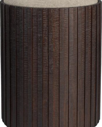 Opbevaringsboks Skammel Dutchbone Bay Antracit Teak 48x40x40 Cm