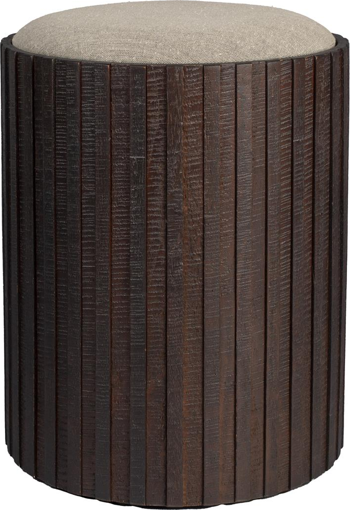 Opbevaringsboks Skammel Dutchbone Bay Antracit Teak 48x40x40 Cm