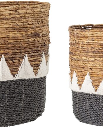 Opbevaringskurve Creative Collection Naimi    -pak Håndflettede Bananbladskurve ø41   H38 Cm Natur