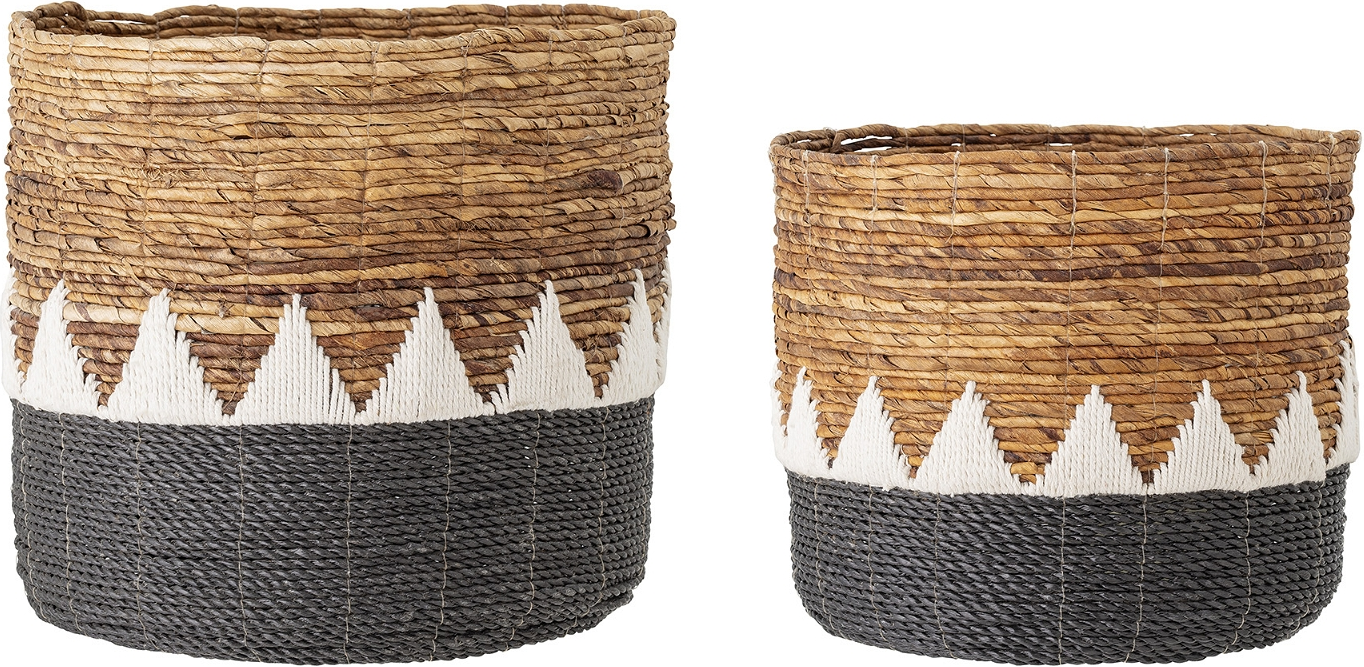 Opbevaringskurve Creative Collection Naimi -pak Håndflettede Bananbladskurve ø41 H38 Cm Natur